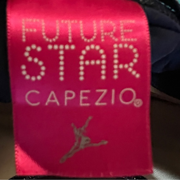 Future Star by Capezio Navy Blue Leotard with Gold Sparkle Size Small - Picture 2 of 4
